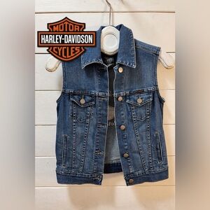 HARLEY-DAVIDSON Blue Denim Motorcycle Vest XS